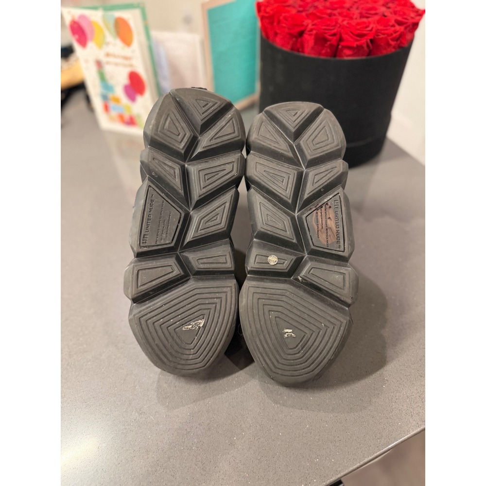 United Nude Space Kick Black Jet Platform Sneakers EUC Designer Rave Goth Luxury - Picture 9 of 11